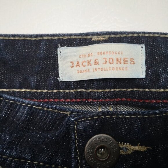 Jack & Jones Regular Fit Men's Size 29/32 Clark Dark Wash Button Fly Jeans - Picture 3 of 15